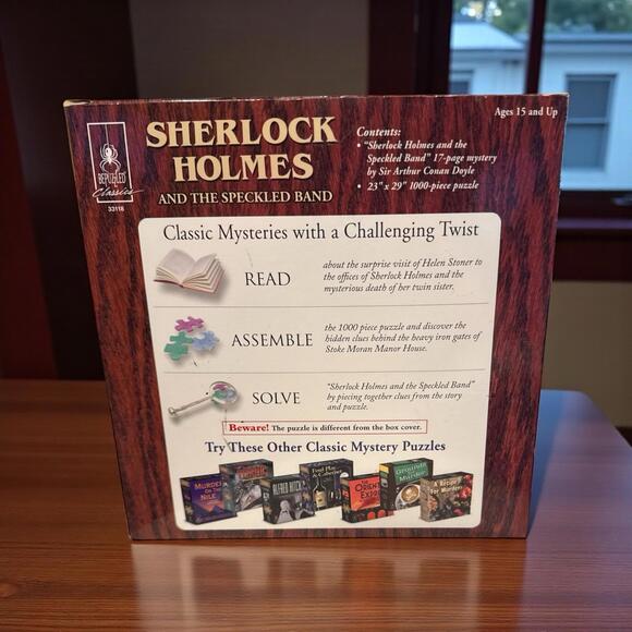 Sherlock Holmes and the Speckled Band; A Mystery Jigsaw Puzzle, 1000 Pieces EUC - Picture 2 of 4